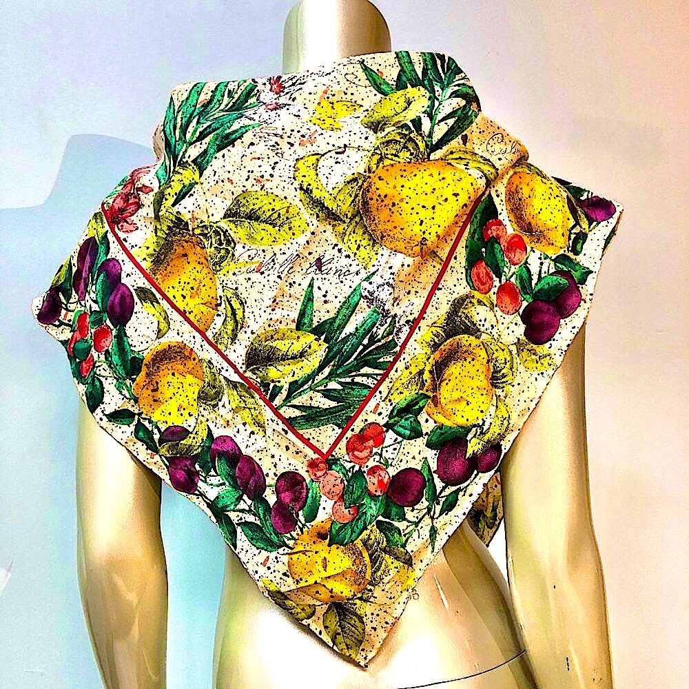 Express Vintage Silk Fruit Scarf - Picture 2 of 10